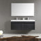 Fresca Largo 57" Black Modern Bathroom Vanity with Wavy Double Sinks FVN8040BW