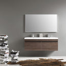 Fresca Largo 57" Gray Oak Modern Bathroom Vanity with Wavy Double Sinks FVN8040GO