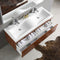 Fresca Largo 57" Teak Modern Bathroom Vanity with Wavy Double Sinks FVN8040TK