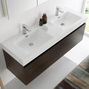 Fresca Mezzo 60" Gray Oak Wall Hung Double Sink Modern Bathroom Vanity with Medicine Cabinet FVN8042GO