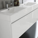 Fresca Mezzo 60" White Wall Hung Double Sink Modern Bathroom Vanity with Medicine Cabinet FVN8042WH