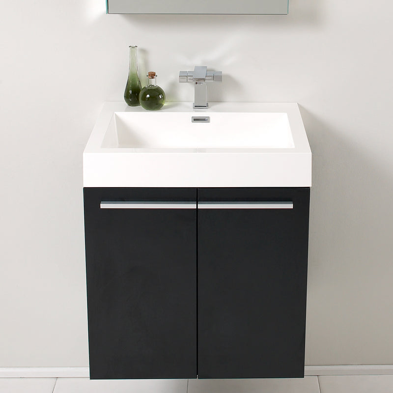 Fresca Alto 23" Black Modern Bathroom Vanity with Medicine Cabinet FVN8058BW