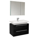 Fresca Medio 32" Black Modern Bathroom Vanity w/ Medicine Cabinet FVN8080BW