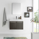 Fresca Vista 30" Gray Oak Wall Hung Modern Bathroom Vanity with Medicine Cabinet FVN8089GO