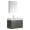 Fresca Vista 30" Gray Oak Wall Hung Modern Bathroom Vanity w/ Medicine Cabinet FVN8089GO