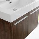 Fresca Vista 30" Walnut Wall Hung Modern Bathroom Vanity with Medicine Cabinet FVN8089GW