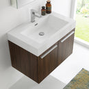 Fresca Vista 30" Walnut Wall Hung Modern Bathroom Vanity with Medicine Cabinet FVN8089GW