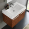 Fresca Vista 30" Teak Wall Hung Modern Bathroom Vanity with Medicine Cabinet FVN8089TK