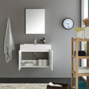 Fresca Vista 30" White Wall Hung Modern Bathroom Vanity with Medicine Cabinet FVN8089WH