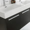 Fresca Vista 48" Black Wall Hung Double Sink Modern Bathroom Vanity with Medicine Cabinet FVN8092BW-D