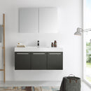 Fresca Vista 48" Black Wall Hung Modern Bathroom Vanity with Medicine Cabinet FVN8092BW