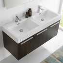 Fresca Vista 48" Gray Oak Wall Hung Double Sink Modern Bathroom Vanity with Medicine Cabinet FVN8092GO-D