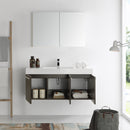 Fresca Vista 48" Gray Oak Wall Hung Modern Bathroom Vanity with Medicine Cabinet FVN8092GO