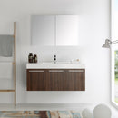 Fresca Vista 48" Walnut Wall Hung Modern Bathroom Vanity with Medicine Cabinet FVN8092GW