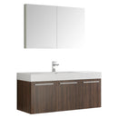 Fresca Vista 48" Walnut Wall Hung Modern Bathroom Vanity w/ Medicine Cabinet FVN8092GW