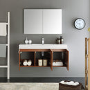 Fresca Vista 48" Teak Wall Hung Modern Bathroom Vanity with Medicine Cabinet FVN8092TK