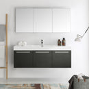 Fresca Vista 60" Black Wall Hung Single Sink Modern Bathroom Vanity with Medicine Cabinet FVN8093BW