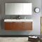 Fresca Vista 60" Teak Wall Hung Double Sink Modern Bathroom Vanity with Medicine Cabinet FVN8093TK-D