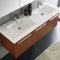 Fresca Vista 60" Teak Wall Hung Double Sink Modern Bathroom Vanity with Medicine Cabinet FVN8093TK-D