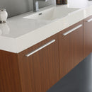 Fresca Vista 60" Teak Wall Hung Single Sink Modern Bathroom Vanity with Medicine Cabinet FVN8093TK