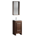 Fresca Allier 16" Wenge Brown Modern Bathroom Vanity w/ Mirror FVN8118WG