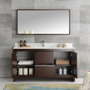 Fresca Allier 60" Wenge Brown Modern Single Sink Bathroom Vanity with Mirror FVN8119WG-S