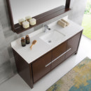 Fresca Allier 60" Wenge Brown Modern Single Sink Bathroom Vanity with Mirror FVN8119WG-S