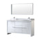 Fresca Allier 60" White Modern Double Sink Bathroom Vanity w/ Mirror FVN8119WH