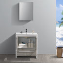 Fresca Allier Rio 30" Ash Gray Modern Bathroom Vanity with Medicine Cabinet FVN8130HA