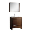 Fresca Allier 30" Wenge Brown Modern Bathroom Vanity w/ Mirror FVN8130WG