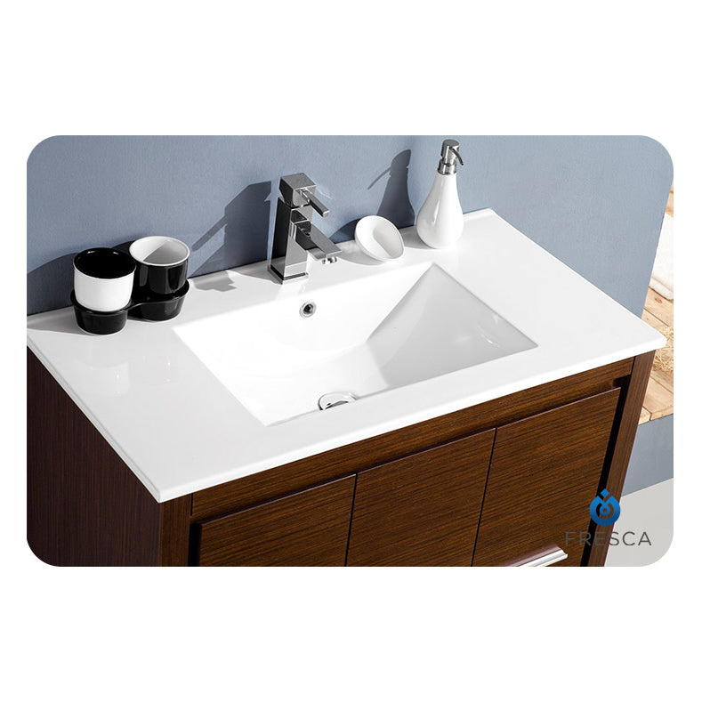 Fresca Allier 36" Wenge Brown Modern Bathroom Vanity with Mirror FVN8136WG