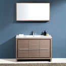 Fresca Allier 48" Gray Oak Modern Bathroom Vanity with Mirror FVN8148GO