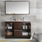 Fresca Allier 48" Wenge Brown Modern Double Sink Bathroom Vanity with Mirror FVN8148WG-D