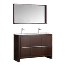 Fresca Allier 48" Wenge Brown Modern Double Sink Bathroom Vanity w/ Mirror FVN8148WG-D