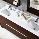 Fresca Allier 72" Wenge Brown Modern Double Sink Bathroom Vanity with Mirror FVN8172WG