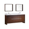 Fresca Allier 72" Wenge Brown Modern Double Sink Bathroom Vanity w/ Mirror FVN8172WG