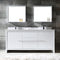 Fresca Allier 72" White Modern Double Sink Bathroom Vanity with Mirror FVN8172WH