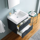 Fresca Valencia 24" Dark Slate Gray Wall Hung Modern Bathroom Vanity with Medicine Cabinet FVN8324GG