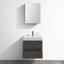 Fresca Valencia 24" Gray Oak Wall Hung Modern Bathroom Vanity with Medicine Cabinet FVN8324GO