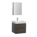 Fresca Valencia 24" Gray Oak Wall Hung Modern Bathroom Vanity w/ Medicine Cabinet FVN8324GO