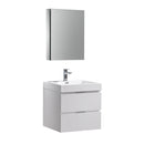 Fresca Valencia 24" Glossy White Wall Hung Modern Bathroom Vanity w/ Medicine Cabinet FVN8324WH