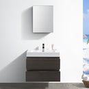 Fresca Valencia 30" Gray Oak Wall Hung Modern Bathroom Vanity with Medicine Cabinet FVN8330GO