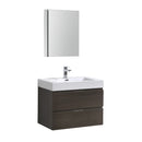 Fresca Valencia 30" Gray Oak Wall Hung Modern Bathroom Vanity w/ Medicine Cabinet FVN8330GO