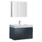 Fresca Valencia 36" Dark Slate Gray Wall Hung Modern Bathroom Vanity w/ Medicine Cabinet FVN8336GG