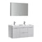 Fresca Valencia 48" Glossy White Wall Hung Double Sink Modern Bathroom Vanity w/ Medicine Cabinet FVN8348WH-D