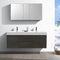 Fresca Valencia 60" Gray Oak Wall Hung Double Sink Modern Bathroom Vanity with Medicine Cabinet FVN8360GO-D