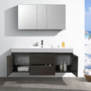 Fresca Valencia 60" Gray Oak Wall Hung Modern Bathroom Vanity with Medicine Cabinet FVN8360GO