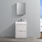 Fresca Valencia 24" Glossy White Free Standing Modern Bathroom Vanity with Medicine Cabinet FVN8424WH