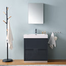 Fresca Valencia 30" Dark Slate Gray Free Standing Modern Bathroom Vanity with Medicine Cabinet FVN8430GG