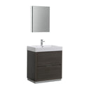 Fresca Valencia 30" Gray Oak Free Standing Modern Bathroom Vanity w/ Medicine Cabinet FVN8430GO